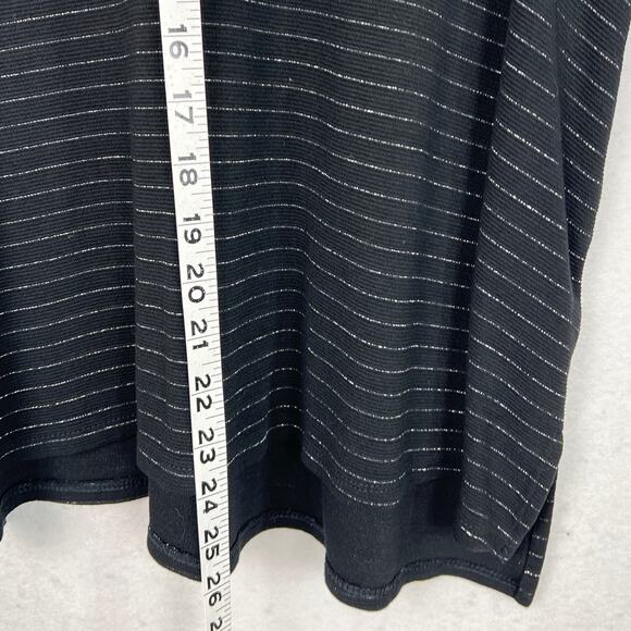 J. Jill Women’s Cowl Neck Sweater Black/Metallic Silver Stripes  Size XL Fall - Picture 5 of 9